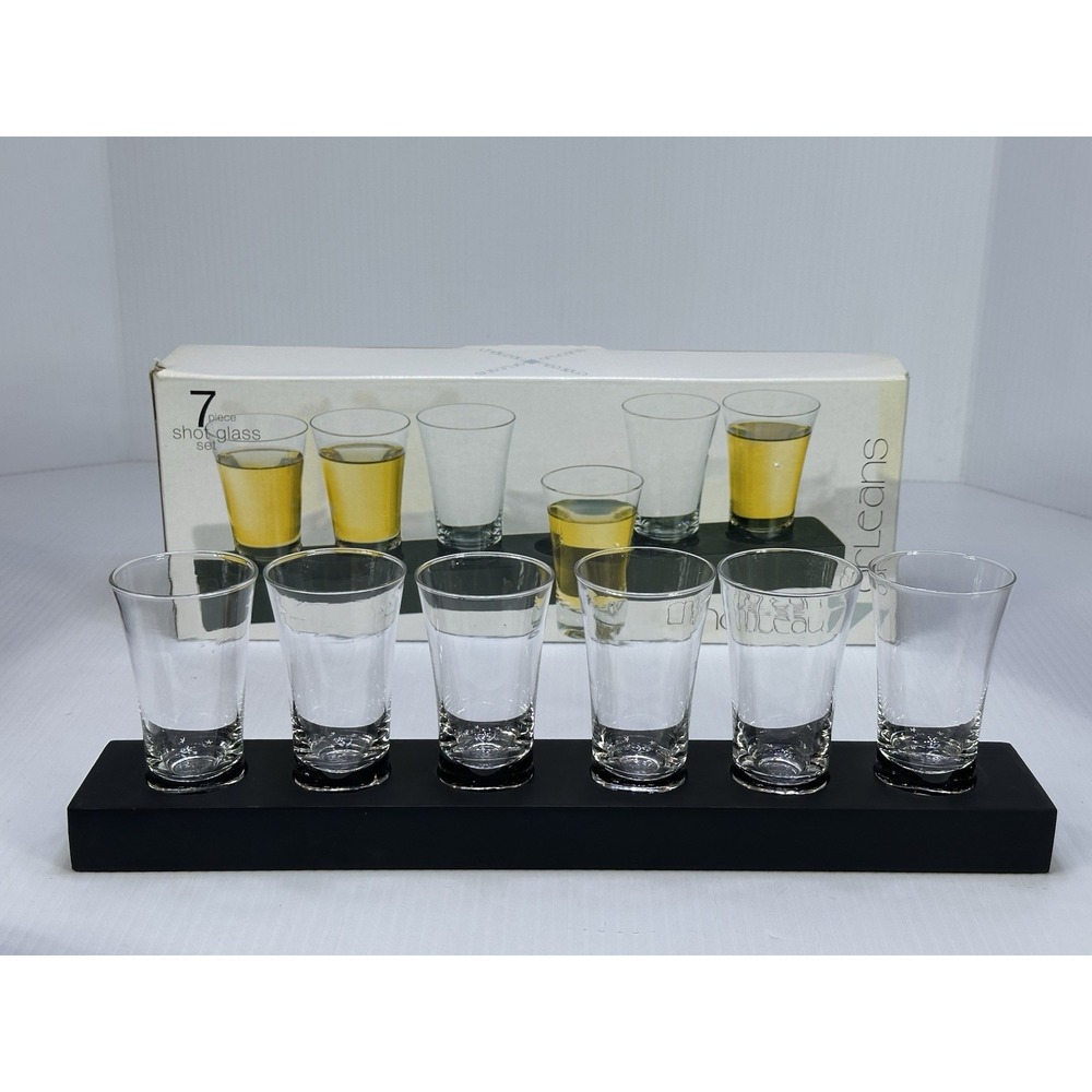 7 Piece HOME ESSENTIALS CHATEAU ORLEANS Shot Glass Set New in Box